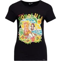 QueenKerosin Print-Shirt Honolulu (1-tlg) mit hawaiianischem Printmotiv