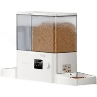 ROJECO Futterspender Rojeco 2-in-1 Trinkbrunnen & Futterautomat WLAN Weiß