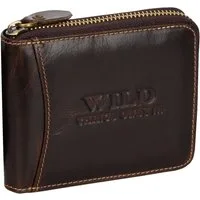 Wild Things Only !!! Geldbörse RFID Leder Portmonne Geldbörse Herren mit Reißverschluss Querformat, RFID Schutz