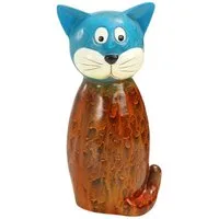 Dehner Gartenfigur Zaunfigur Katze, 11.8 x 9 x 23.5 cm, Polyresin