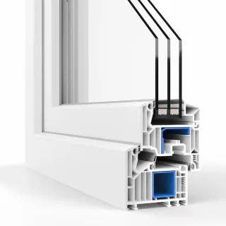 VEKA Softline 82 MD, Fenster Kunststoff, Weiß, 500 x 500 mm, einteilig festverglast, individuell konfigurieren