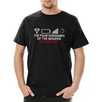 Urban Backwoods Print-Shirt The Four Horsemen Of The Modern Apocalypse Herren T-Shirt Fun Binary (1-tlg) Code Binär Informatik Computer