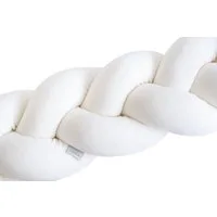Loolay Nestchenschlange SAMT ECRU Geflochtenes Kissen Zierkissen Dekokissen Bettumrandung, (Zugluftstopper Zugluft Schlange Wickeltischumrandung Babybett Kinderzimmer Schutz, VELOURS SAMT Bettschlange 100 150 200 300 400 cm und Länge auf Anfrage), Zu