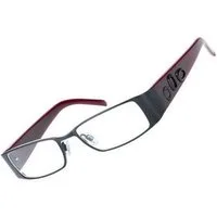 Fossil Brillengestell Korrektionsfassung Brille Metall Schwarz Rot 49/17/135 - OF1140001, Metall und Kunststoff