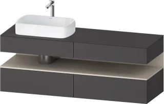 Duravit Qatego Konsolenwaschtischunterbau wandhängend Graphit Matt 1600x550x600 mm - QA4777083490000 QA4777083490000