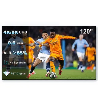 [EU Direct] ProjeStar 120-inch PET Crystal ALR Projector Screen 4K UHD 16:9 0.6 Gain Ambient Light Rejecting Thin Frame