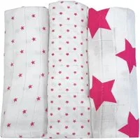 Babymajawelt Stoffwindeln Baby Mullwindeln "Stars" 80x80 cm 3er Pack, Premium Spucktücher (Starter Set, 3-St., Packung), Made in Europe, Sterne, besonders hautfreundlich und atmungsaktiv