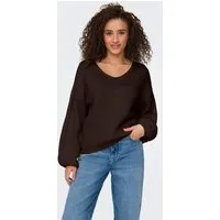JDY V-Ausschnitt-Pullover JDYDINEA L/S REVERSIBLE PULLOV. KNT NOOS Kunstfaser, regular fit