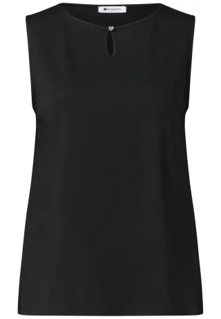 Street One - Top mit U-Boot-Ausschnitt Black - Gr. - 36