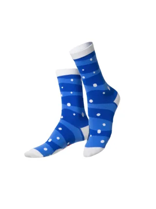 eat my socks - Weihnachtssocken blau/weiß - Gr. - OS