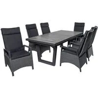 LC Garden Garten-Essgruppe Keramo Dining Set XII Sitzgruppe Gartenset grau-mix, (6-tlg)