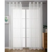 Gardinenbox Gardine (2 St), Ösen, transparent, Voile