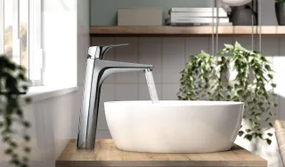 Tres Einhebel Waschtischmischer L mit Tres duo G3/8" flexible Anschlussschläuche, 21720301 21720301