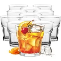 KONZEPT Glas Trinkgläser Set 240ml 6/12 Stk. Wassergläser Stapelbar, 12-tlg., perfekt für den Alltag, Ideal für Cocktails, Saft, Rotwein, Milch
