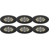Qazqa LED Solarleuchte Terry, LED fest integriert, Extra-Warmweiß, QAZQA Solar­leuchte, integrated, Schwarz, Aluminium, Modern
