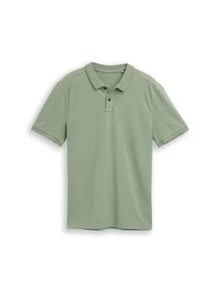 TOM TAILOR Denim - Piqué Poloshirt im Washed Look grün - Gr. - S
