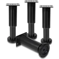 Clanmacy Möbelfuß 4X Möbelfüße 12-18cm Dehnbar( Schwarz)  Verstellbar Hotel Sockelfüße