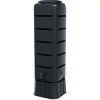 Spetebo Regentonne Regentonne eckig anthrazit mit Wasserhahn und Sicherungsgurt - 120, 120 l, (Anzahl, 1-tlg., Stück), wetterfest