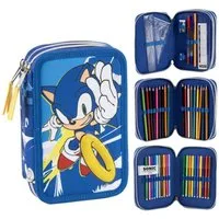 Sonic The Hedgehog Federmäppchen mit Inhalt Kinder Schule Freizeit Zubehör, (1-tlg)