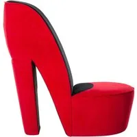 vidaXL Sessel, Stuhl in Stöckelschuh-Form Rot Samt