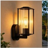 Nettlife Außen-Wandleuchte Schwarz für Innen & Außen Garten E27 Fassung max. 40W, ohne Leuchtmittel, für Terrasse Balkon Hauswand Garten