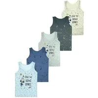 LOREZA Unterhemd 5er Set Jungen Unterhemden - Space - Bunt (Spar-Packung, 5-St., 5er Pack)
