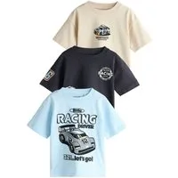 Next Langarmshirt 3er-Pack T-Shirts mit Grafik-Print (3-tlg)