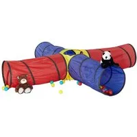 relaxdays Spieltunnel Großer Spieltunnel mit 4 Röhren