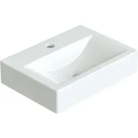 AQUABATOS Waschbecken Aufsatzwaschbecken mit/ohne Hahnloch rund oval eckig 30 40 50 60cm (Handwaschbecken Gäste wc Waschbecken klein Wandmontage ohne Unterschrank modern, mit ohne Überlauf wählbar,Ultradünner Rand), verschiedene Montagemöglichkeiten