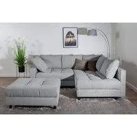 COLLECTION AB Ecksofa Toni L-Form, B: 215 cm, Set: Sofa & Hocker, 2 Zierkissen, Federkern