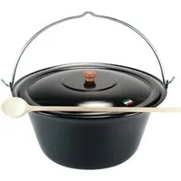 Grillplanet Schwenkgrill Gulaschkessel von Grillplanet 22 Liter mit Deckel und Kochlöffel