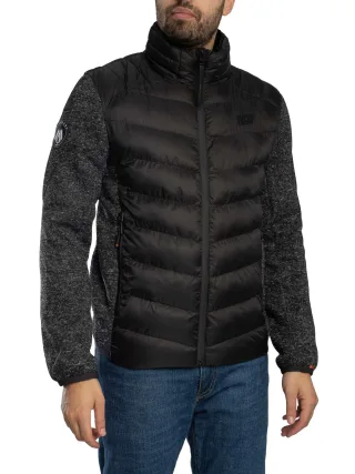 Superdry Storm Knit Hybrid Steppjacke, Schwarz