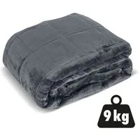 kamelshopping Gewichtsdecke 9 kg Gewichtsdecke, ca. 135 x 200 cm, weicher Polyester-Fleece-Bezug, Füllung: feine Glasperlen, Entspannungsdecke, Anti-Stress Decke, Therapiedecke