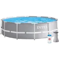 Intex Pool 26716GS Prism Frame Pool inkl. GS-Filterpumpe und Leiter (366x99cm)