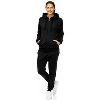 L.gonline Freizeitanzug Damen Jogginganzug, Freizeitanzug, Hausanzug 586 (Kapuzenjacke mit Reißverschluss, Hose, 2-tlg), Fitness Freizeit Casual