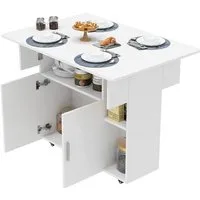 JEOBEST Esstisch Klappbarer Esstisch mit Ablage und Rollen, MDF, (Küchentisch, 1-St., Esstisch für 6 Personen) für Esszimmer und Küche