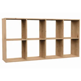 Selsey Standregal, Eiche, Holzwerkstoff, 8 Fächer, Rechteckig, 147x75x30 cm, Wohnzimmer, Regale, Bücherregale