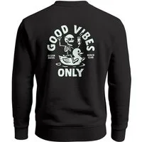 Neverless Sweatshirt Sweatshirt Herren Pullover mit Backprint Good Vibes Only Skelett