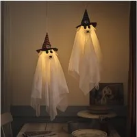 Lights4fun LED-Dekofigur 2er Set LED Halloween Hängedeko Geisterhunde mit Timer
