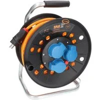 KALLE DAS KABEL Kalle Kabeltrommel Schuko 2,5 mm² Extreme Signal Orange IP44 25 Meter Kabeltrommel (Kabellänge 2500 m)