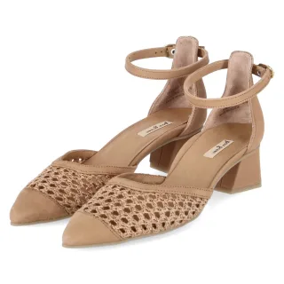 Paul Green Riemchenpumps  Braun - Gr. 37 -  Leder und Textil