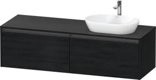 Duravit Ketho.2 Konsolenwaschtischunterbau wandhängend Eiche Schwarz Matt 1600x550x459 mm - K24889R1 K24889R16160000