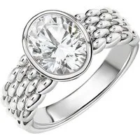Zeeme Fingerring 925/- Sterling Silber rhodiniert Zirkonia