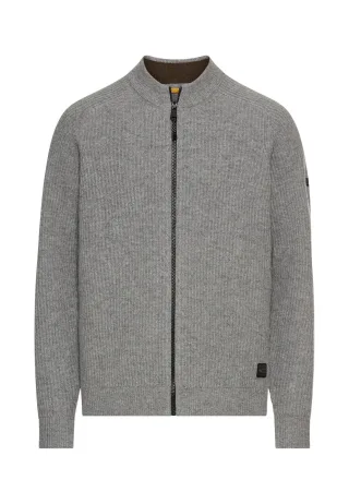 camel active - Strickjacke aus reiner Lammwolle grey melange - Gr. - XXL