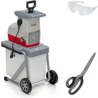ikra GmbH Häcksler ILH 3000 A, 4,4 cm max. Astdurchmesser, (inkl. Stopfer, Fangkorb, Schere & Schutzbrille), 3000 Watt, leiser Lauf, mit Rücklauffunktion