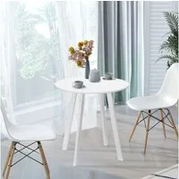 HOMCOM Esstisch Runder Küchentisch für 2 Personen (Rundtisch, 1-St., Esszimmertisch), Weiß Ø72 x 75cm