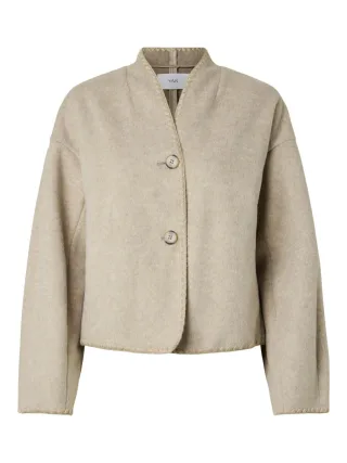 Y.A.S - Jacke mit Stehkragen grau - Gr. - 34