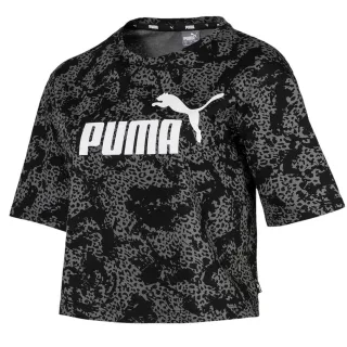 Puma Elevated Essentials Cropped Logo AOP T-Shirt Womens Top 580392 01