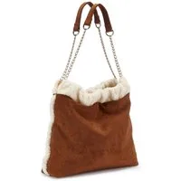 Vivance by Lascana Handtasche Schultertasche, Henkeltasche, Damentasche, Shopper, NEU mit Kettenhenkel und Teddyfell-Applikation VEGAN