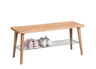 Bank Garderobenbank Sitzbank GABI 90x30 cm Wildeiche Massiv geölt
